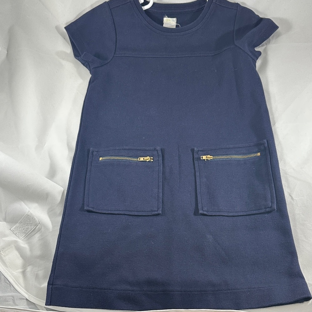 Chic Navy Kids Dress with Zipper Pockets